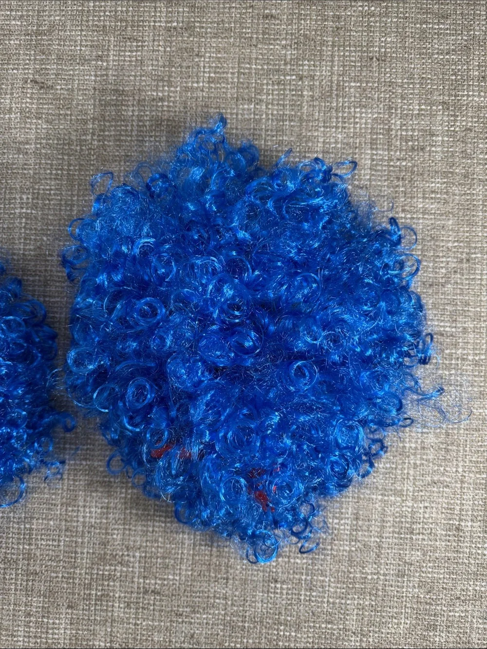 Bright Royal Blue Curly hair wigs for thing one and thing two dr. Seuss